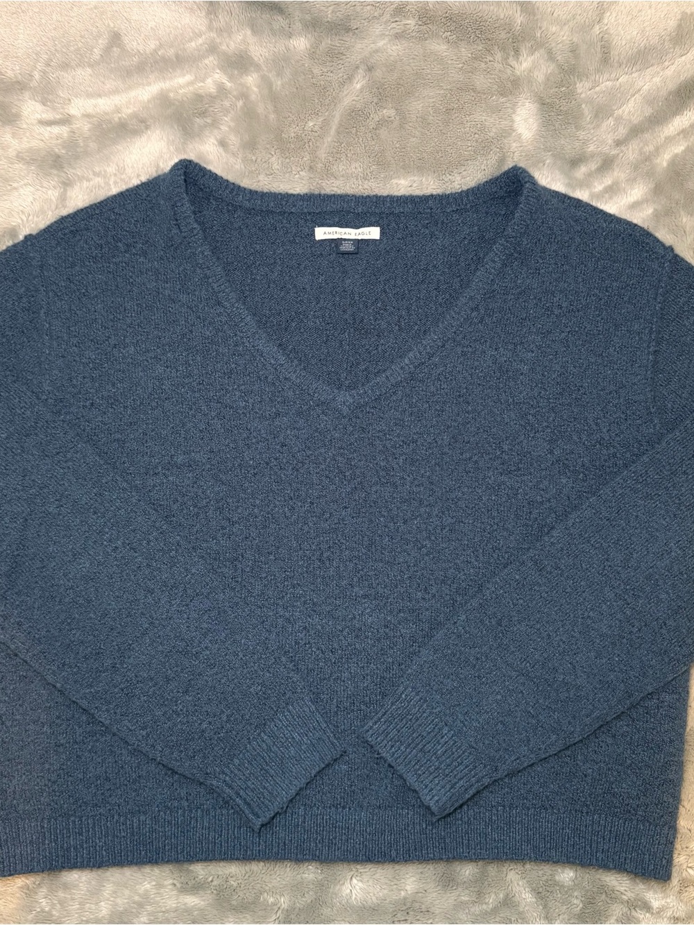 American Eagle Outfitters Women’s V-Neck Sweater - Denim Blue